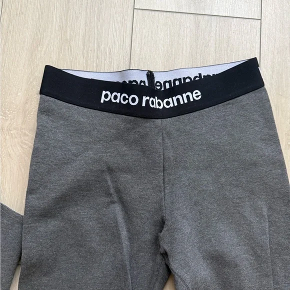 Paco Rabanne Logo Charcoal/Gray Tank and Leggings Ensemble. Size XS - Picture 2 of 12